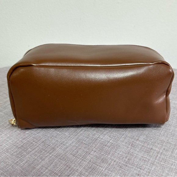 Dark brown Faux Leather Makeup Bag - Picture 3 of 7